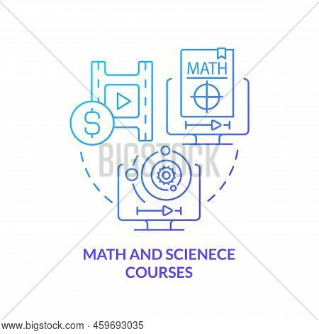 Math And Science Courses Blue Gradient Concept Icon. Natural, Formal Science. Online Courses Idea Ab