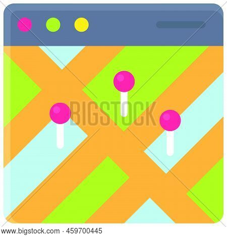 Map Apllication Icon, Location Map And Navigation Vector Illustration