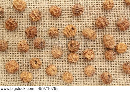 Chufa, Tigernut On Canvas Eco Bag Background. Healthy Organic Vegan Food Concept. Tiger Nut For Flou