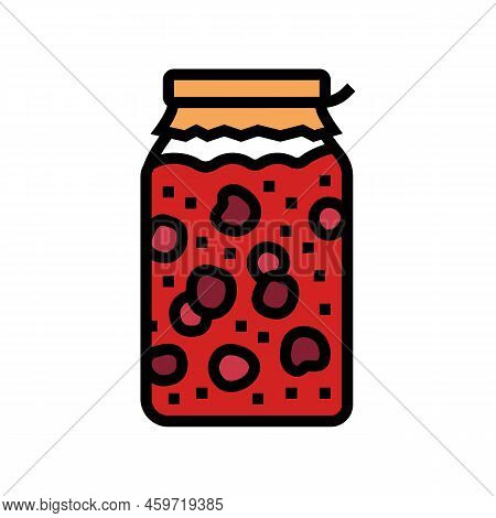 Cherry Jam Color Icon Vector. Cherry Jam Sign. Isolated Symbol Illustration