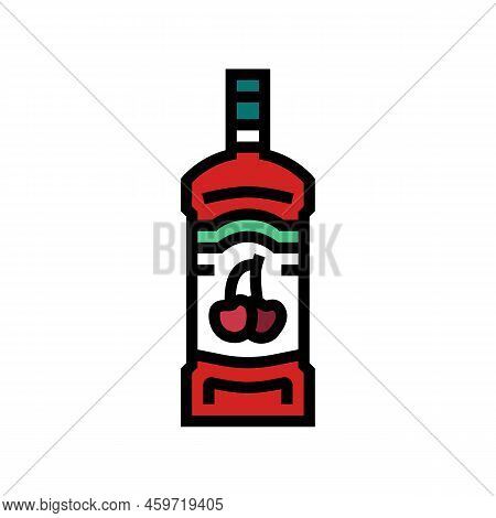 Cherry Alcohol Color Icon Vector. Cherry Alcohol Sign. Isolated Symbol Illustration