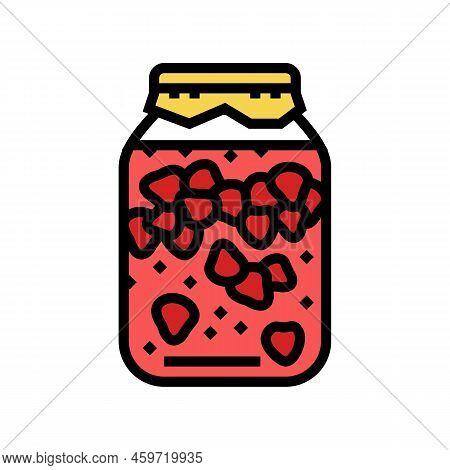 Strawberry Compote Color Icon Vector. Strawberry Compote Sign. Isolated Symbol Illustration