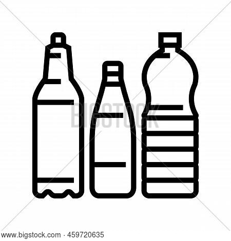 Bottle Packaging Plastic Waste Line Icon Vector. Bottle Packaging Plastic Waste Sign. Isolated Conto