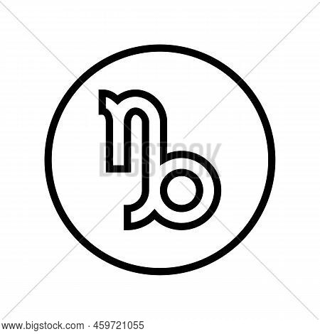 Capricornus Zodiac Line Icon Vector. Capricornus Zodiac Sign. Isolated Contour Symbol Black Illustra
