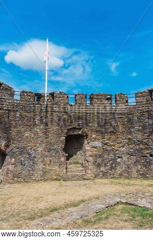 One Of The Oldest Strongholds Of Norman Britain, The Great Circular Stone Shell Keep Of Totnes Castl