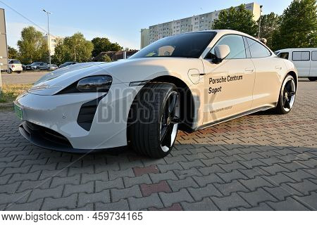 Gdansk, Poland - August 12, 2022: Electric Porsche Taycan Gts On The City Street