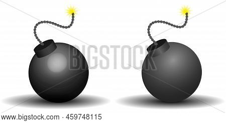 3d Style Bomb Isolated On White. Handmade Colorful Paper Cutting Bomb