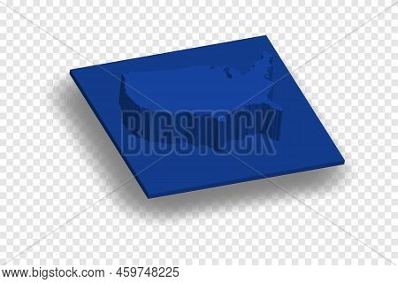 Black Thin Line Usa Icon With Shadow. Stroke Flat Style Graphic Unusual Design Isolated On White Bac