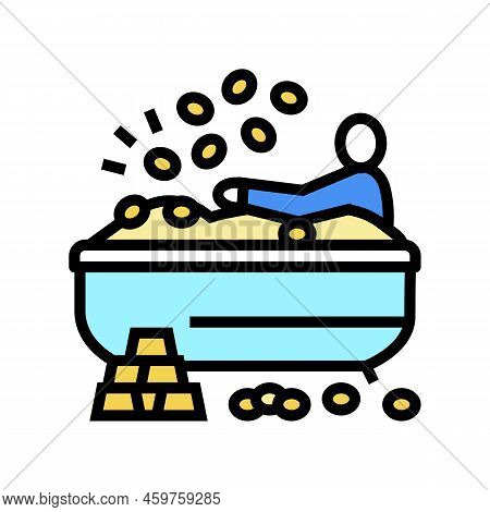 Financial Independence Freedom Money Color Icon Vector. Financial Independence Freedom Money Sign. I