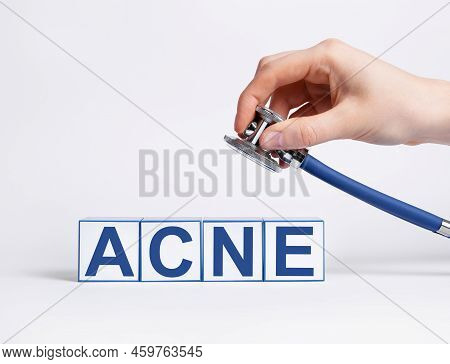 Acne Diagnostics Anlysis Concept. High Quality Photo