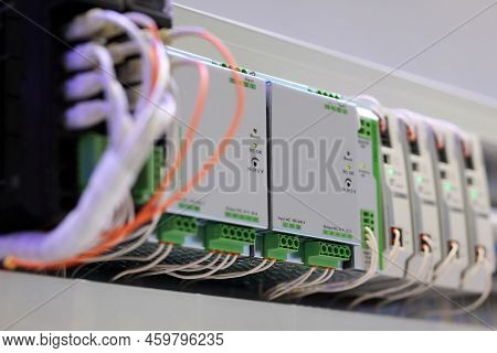 Plc Based Industrial Automation System. Selective Focus.