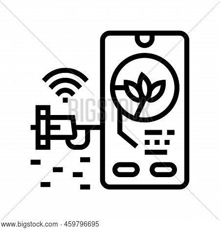 Smart Watering System Line Icon Vector. Smart Watering System Sign. Isolated Contour Symbol Black Il