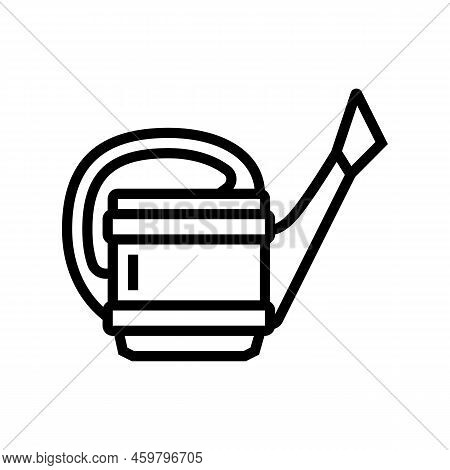 Watering Can Farming Water Irrigation Line Icon Vector. Watering Can Farming Water Irrigation Sign. 