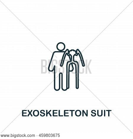 Exoskeleton Suit Icon. Monochrome Simple Line Future Technology Icon For Templates, Web Design And I