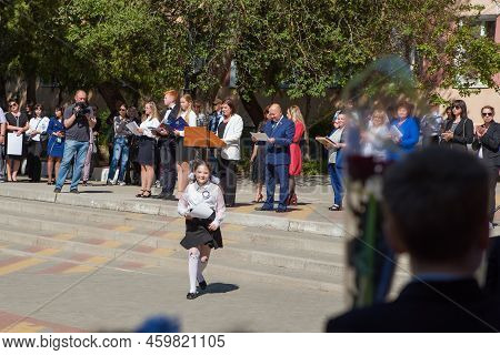 Kerch Russia - May 25, 2022 End Of School, May Spring, Last Call. Holiday In The School Yard - Schoo