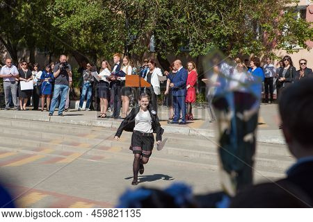 School Leavers Celebrate The 'day Of Farewell Bell' Dedicated To Graduation From School. School Grad