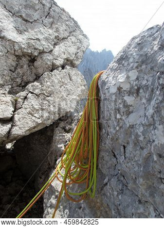 Mountain Rock Cilmbing In Wilder Kaiser Gebirge In Austria