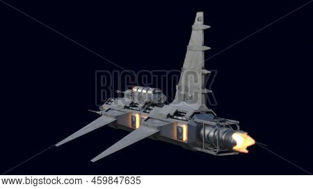 3d-illustration Of An Alien Science Fiction Starship