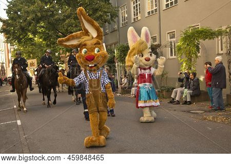 Stuttgart, Germany, 29 September 2019. Volksfest In Stuttgart. The March Through The City Center.