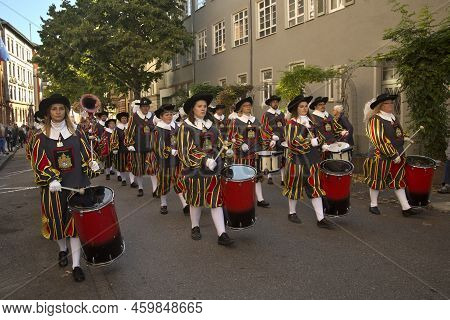 Stuttgart, Germany, 29 September 2019. Volksfest In Stuttgart. The March Through The City Center.