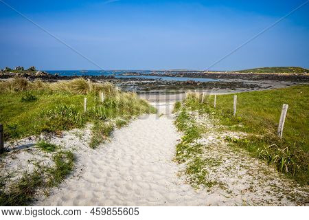 Chausey Island Coast, Beach And Cliffs Landscape In Brittany, France