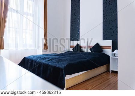 Modern Hotel Room With Big Bright Window