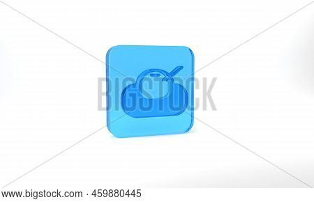 Blue Mochi Icon Isolated On Grey Background. Japanese Traditional Weet Soft Dessert. Ball Of Rice Fl