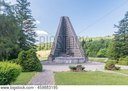 Vysny Komarnik, Slovakia - June 12, 2022: Monument To The Battle On The Slovak Side Of The Dukla Pas