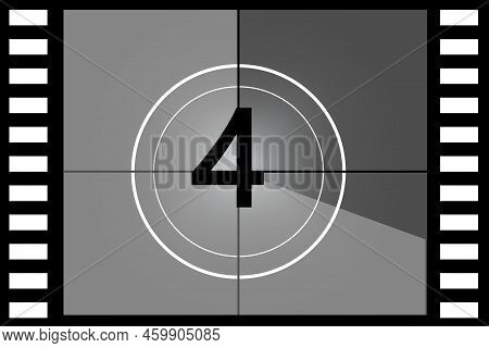 Countdown Frame Number Four. Vector Illustration. Stock Image.