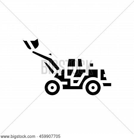 Loader Construction Car Vehicle Glyph Icon Vector. Loader Construction Car Vehicle Sign. Isolated Sy