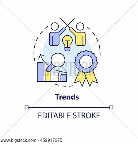 Trends Concept Icon. Tendencies Analytics. Profitability Model For Forecasting Abstract Idea Thin Li