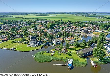 Aerial From The City Langweer In Friesland The Netherlands