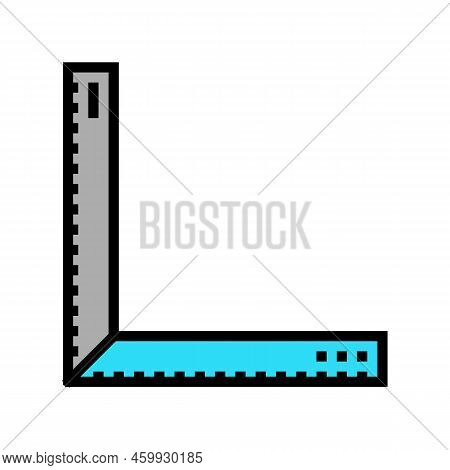 Ruler Tool Repair Color Icon Vector. Ruler Tool Repair Sign. Isolated Symbol Illustration