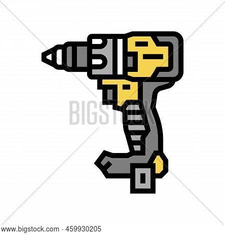 Drill Tool Repair Color Icon Vector. Drill Tool Repair Sign. Isolated Symbol Illustration