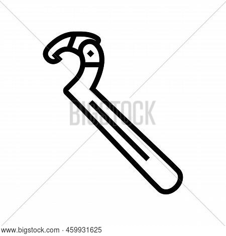 Spanner Tool Repair Line Icon Vector. Spanner Tool Repair Sign. Isolated Contour Symbol Black Illust