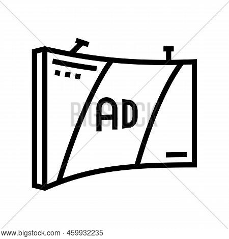 Pop Up Display Exhibition Line Icon Vector. Pop Up Display Exhibition Sign. Isolated Contour Symbol 