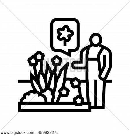 Planting And Flowerbeds Line Icon Vector. Planting And Flowerbeds Sign. Isolated Contour Symbol Blac