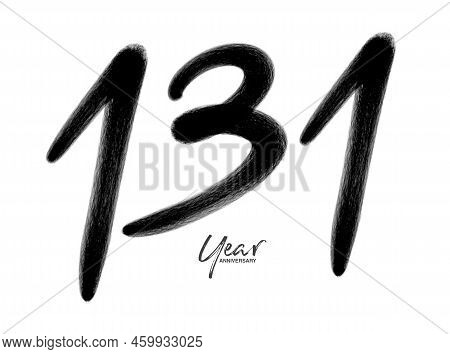 131 Years Anniversary Celebration Vector Template, 131 Number Logo Design, 131th Birthday, Black Let