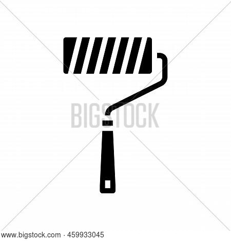 Roller Tool Repair Glyph Icon Vector. Roller Tool Repair Sign. Isolated Symbol Illustration