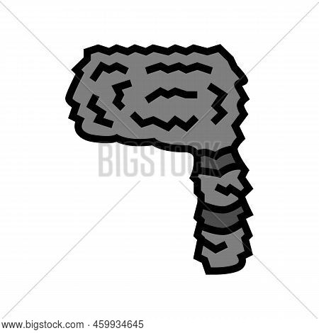 Coonskin Hat Cap Color Icon Vector. Coonskin Hat Cap Sign. Isolated Symbol Illustration