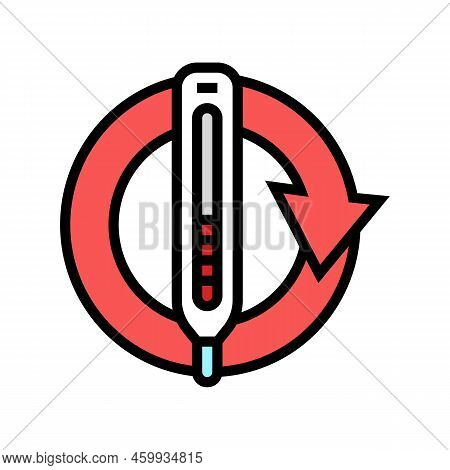 Recurring Fever Hiv Symptom Color Icon Vector. Recurring Fever Hiv Symptom Sign. Isolated Symbol Ill