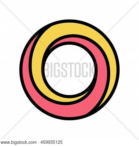 Circle Impossible Geometric Shape Color Icon Vector. Circle Impossible Geometric Shape Sign. Isolate