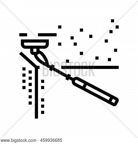 Ceiling Sanding Line Icon Vector. Ceiling Sanding Sign. Isolated Contour Symbol Black Illustration