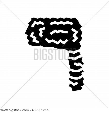 Coonskin Hat Cap Glyph Icon Vector. Coonskin Hat Cap Sign. Isolated Symbol Illustration
