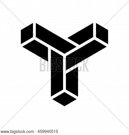 Paradox Impossible Geometric Shape Glyph Icon Vector. Paradox Impossible Geometric Shape Sign. Isola