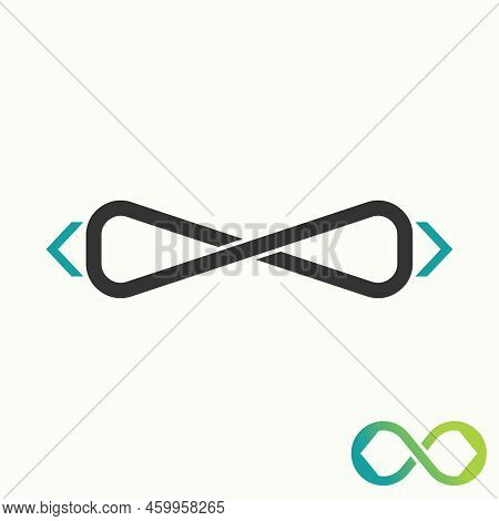 Simple And Unique Meta Or Infinity Sign With Cut And Bracket On Left Right Side Image Graphic Icon L