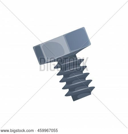 Bolt, Construction, Carpentry And Woodwork Fastener Hardware Tool, Vector. Screw Bolt, Carpenter And