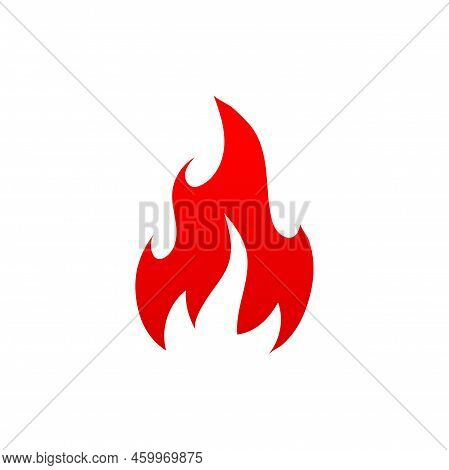 Hot Ignite Symbol, Orange Blazing Fire Flame Isolated Flat Icon. Vector Dangerous Burning Bonfire Or