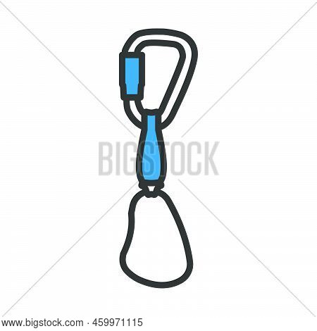 Alpinist Quickdraw Icon. Editable Bold Outline With Color Fill Design. Vector Illustration.