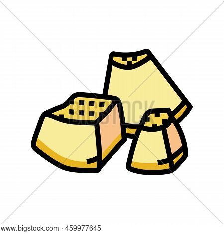 Cut Yellow Ripe Melon Color Icon Vector. Cut Yellow Ripe Melon Sign. Isolated Symbol Illustration